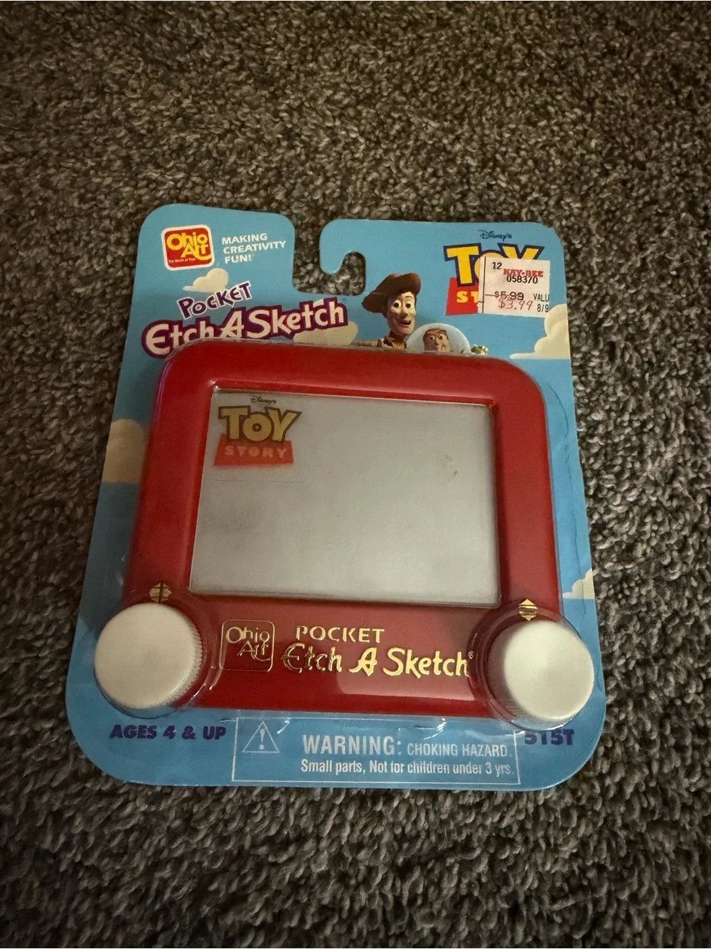 Disney Toy Story Pocket Etch A Sketch - Red Frame with White Knobs